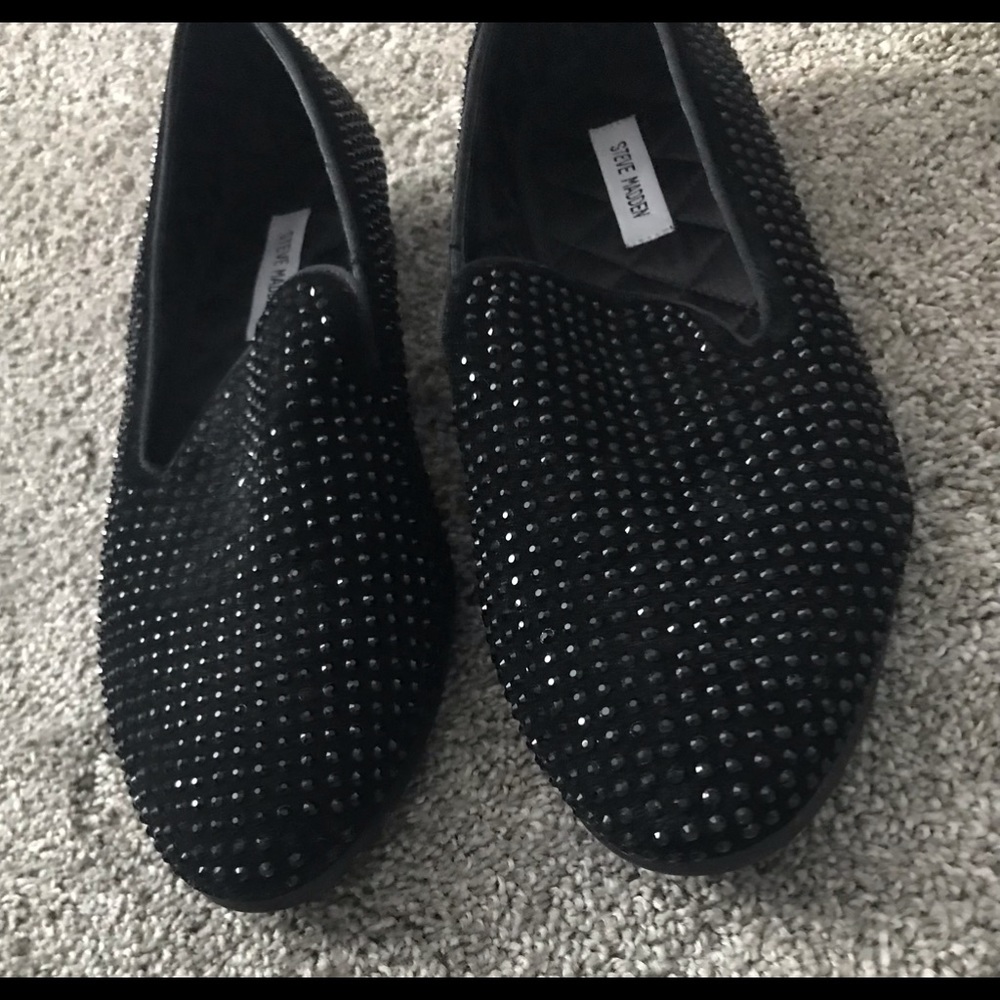 Men’s Steve Madden Black CAVIARR Rhinestone Formal Shoes Sz 13